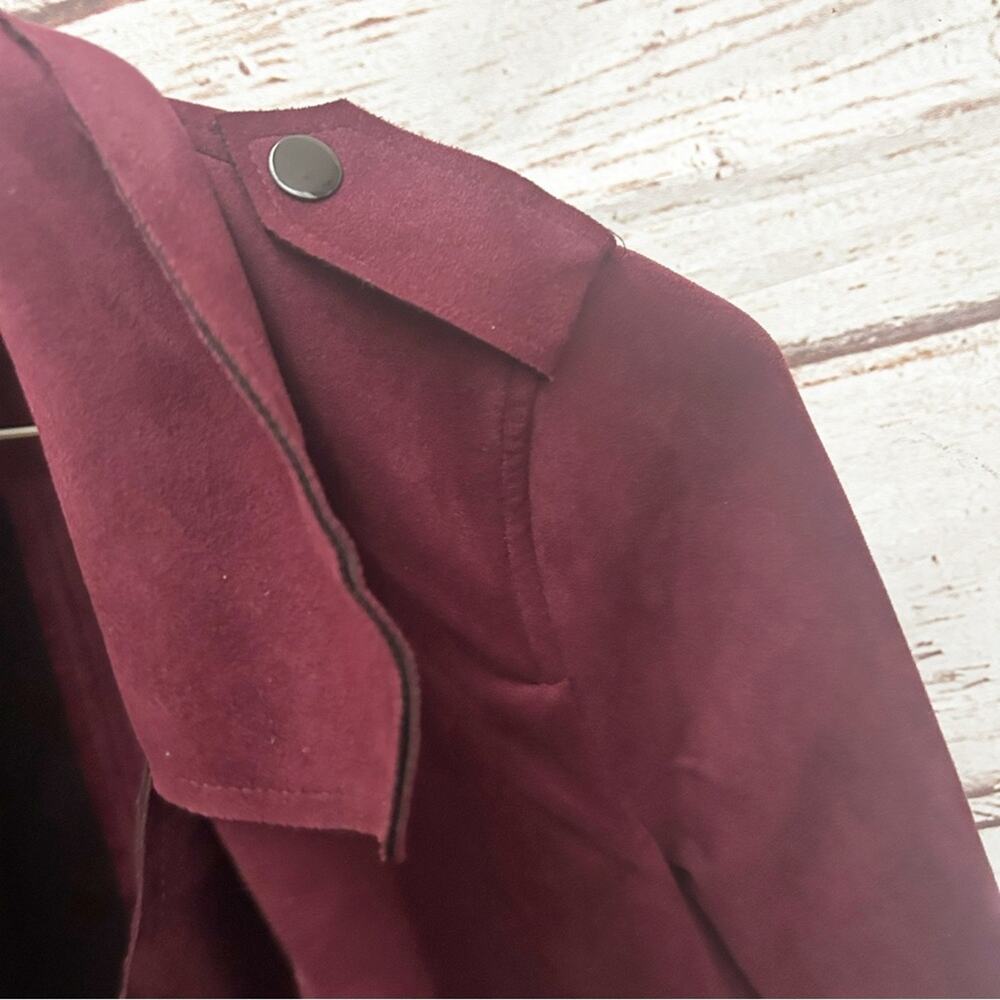 KUT FROM THE KLOTH Maroon Draped Moto Jacket Size S - Picture 7 of 8